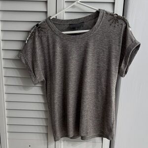 Sunday in Brooklyn Gray Embellished Women's Top
